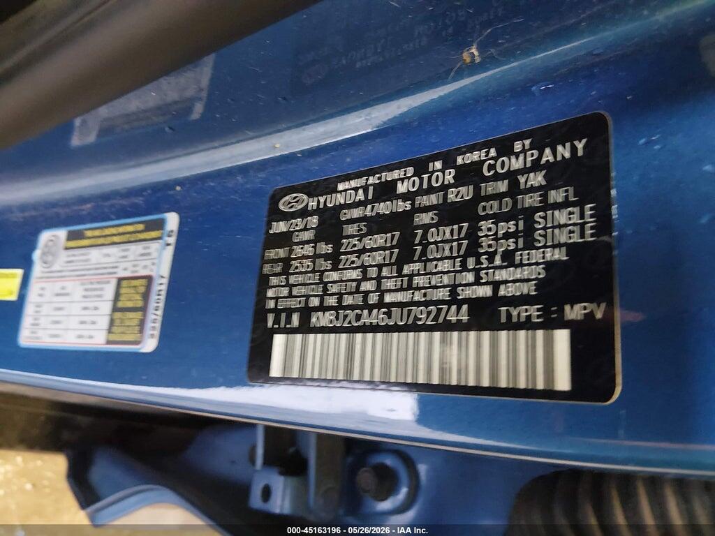 KM8J2CA46JU792744 2018 HYUNDAI TUCSON photo no. 9