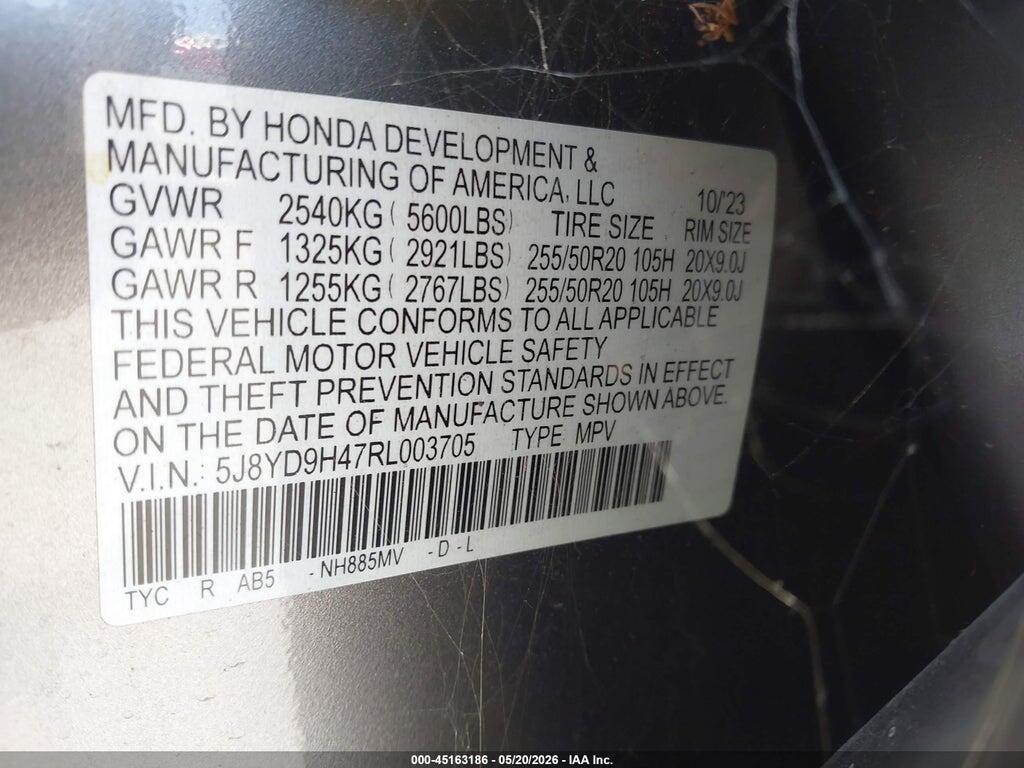 5J8YD9H47RL003705 2024 ACURA MDX photo no. 9