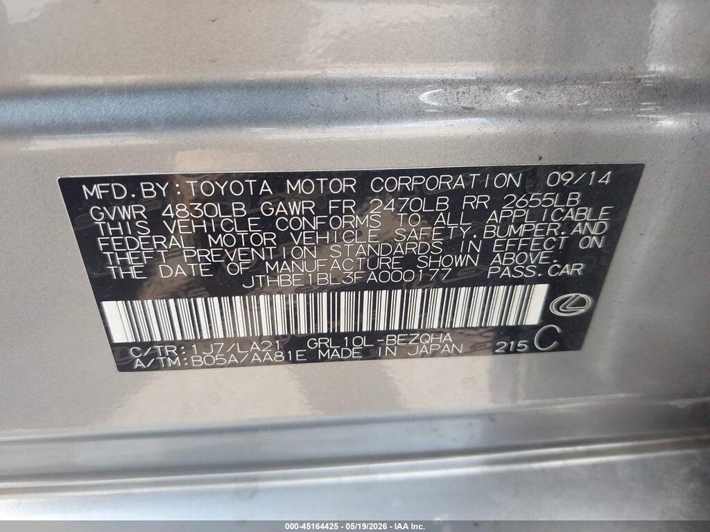 JTHBE1BL3FA000177 2015 LEXUS GS 350 photo no. 9