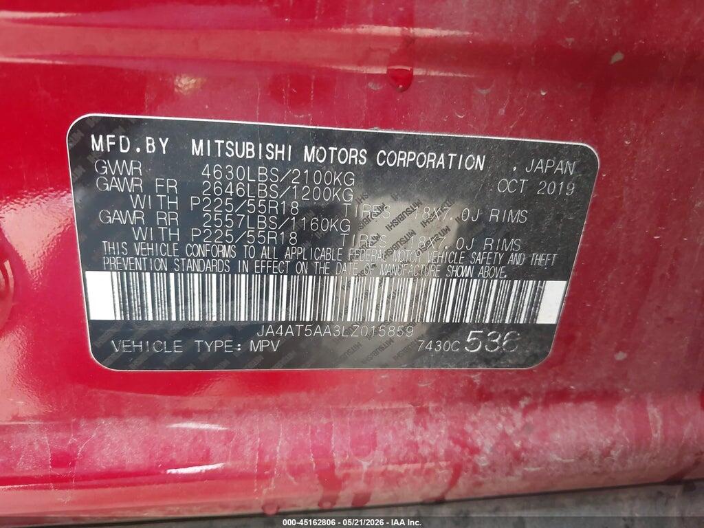 JA4AT5AA3LZ015859 2020 MITSUBISHI ECLIPSE CROSS photo no. 9