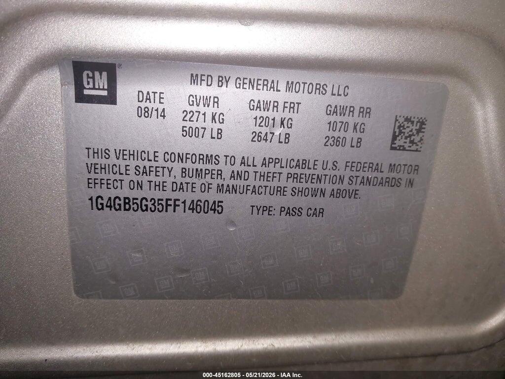 1G4GB5G35FF146045 2015 BUICK LACROSSE photo no. 9