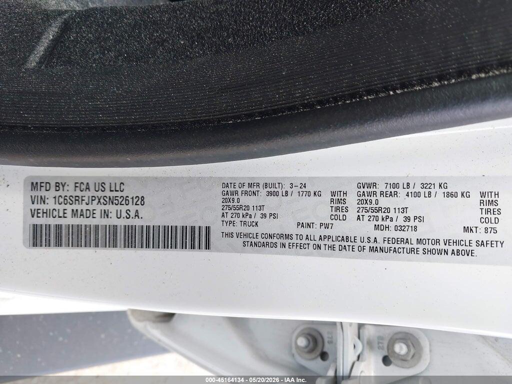 1C6SRFJPXSN526128 2025 RAM 1500 photo no. 9