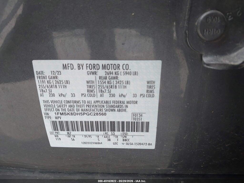 1FMSK8DH5PGC28560 2023 FORD EXPLORER photo no. 9