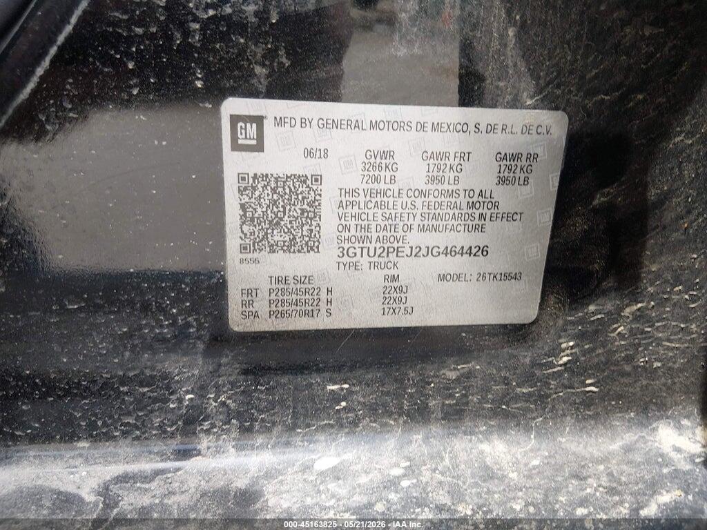 3GTU2PEJ2JG464426 2018 GMC SIERRA 1500 photo no. 9