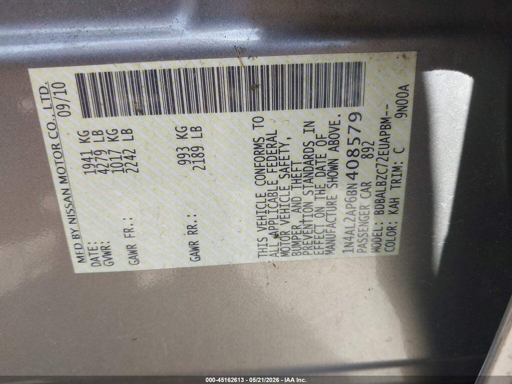 1N4AL2AP6BN408579 2011 NISSAN ALTIMA photo no. 9