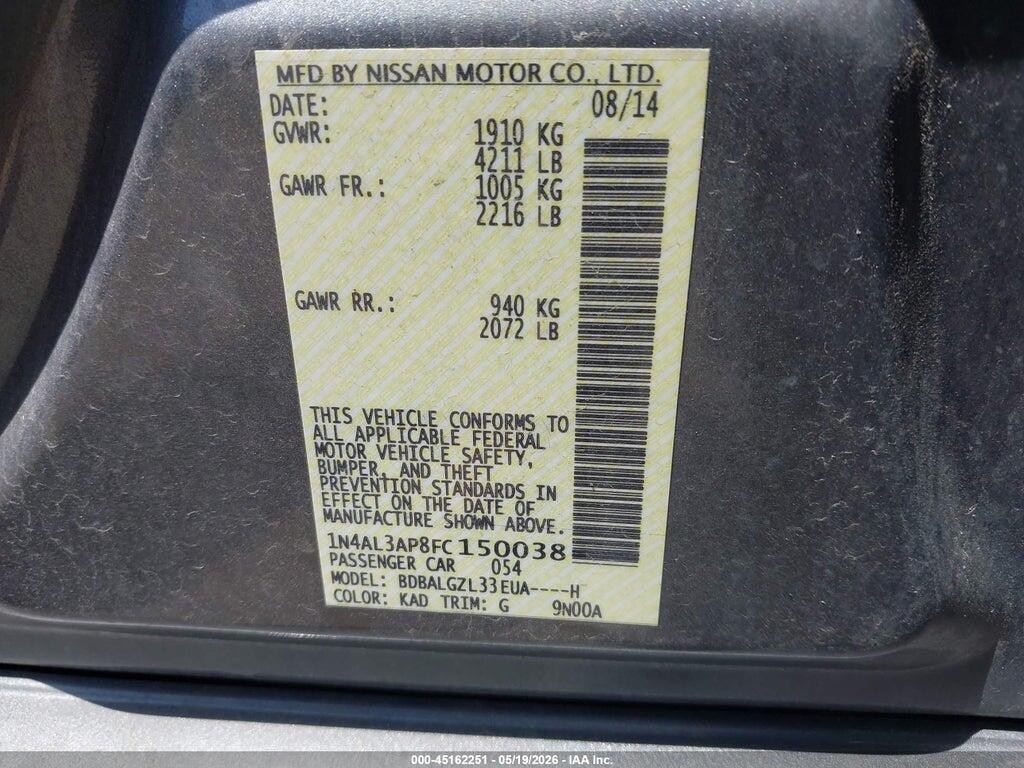 1N4AL3AP8FC150038 2015 NISSAN ALTIMA photo no. 9