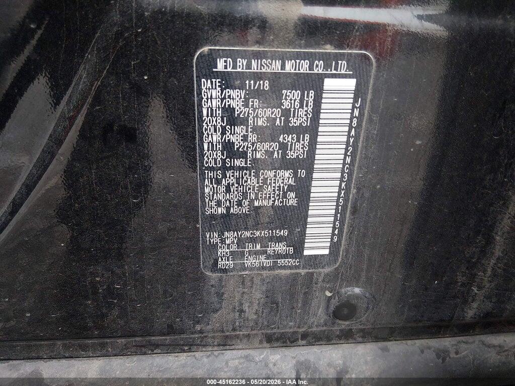 JN8AY2NC3KX511549 2019 NISSAN ARMADA photo no. 9