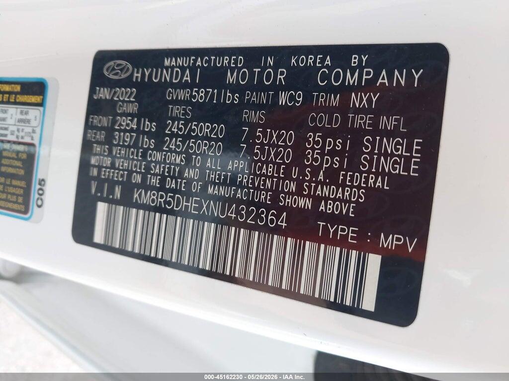 KM8R5DHEXNU432364 2022 HYUNDAI PALISADE photo no. 9