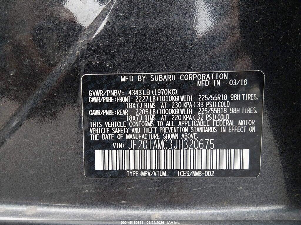 JF2GTAMC3JH320675 2018 SUBARU CROSSTREK photo no. 9