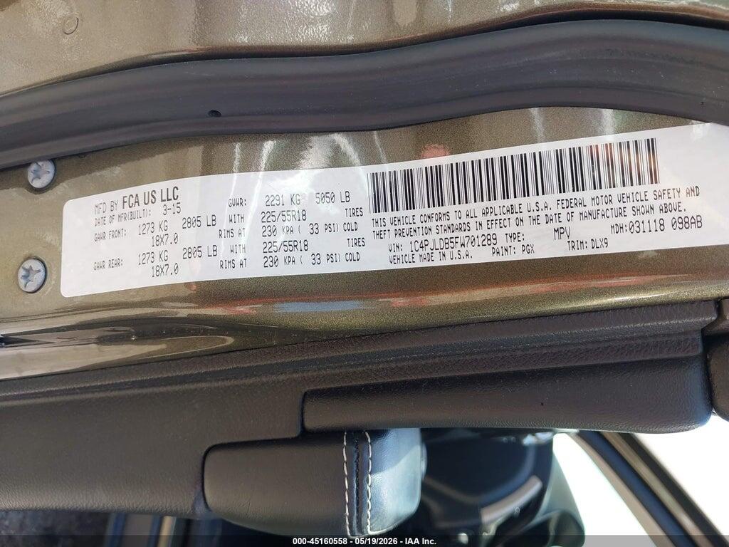 1C4PJLDB5FW701289 2015 JEEP CHEROKEE photo no. 9