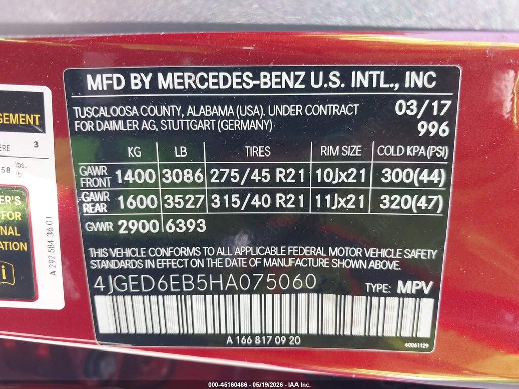 4JGED6EB5HA075060 2017 MERCEDES-BENZ AMG GLE 43 COUPE photo no. 9
