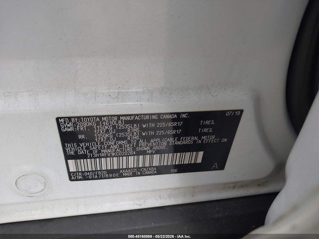 2T3H1RFV1KC020264 2019 TOYOTA RAV4 photo no. 9