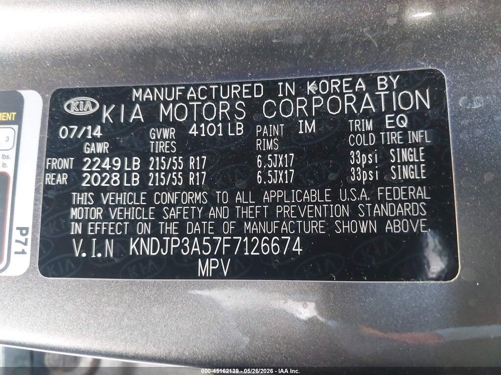 KNDJP3A57F7126674 2015 KIA SOUL photo no. 9