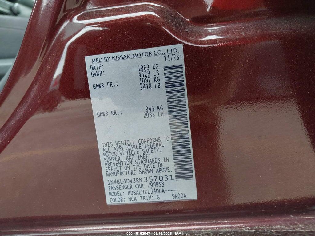 1N4BL4DV3RN357031 2024 NISSAN ALTIMA photo no. 9