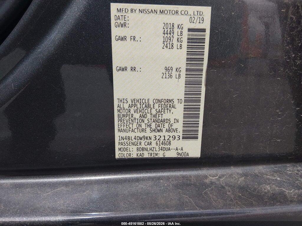 1N4BL4DW9KN321293 2019 NISSAN ALTIMA photo no. 9