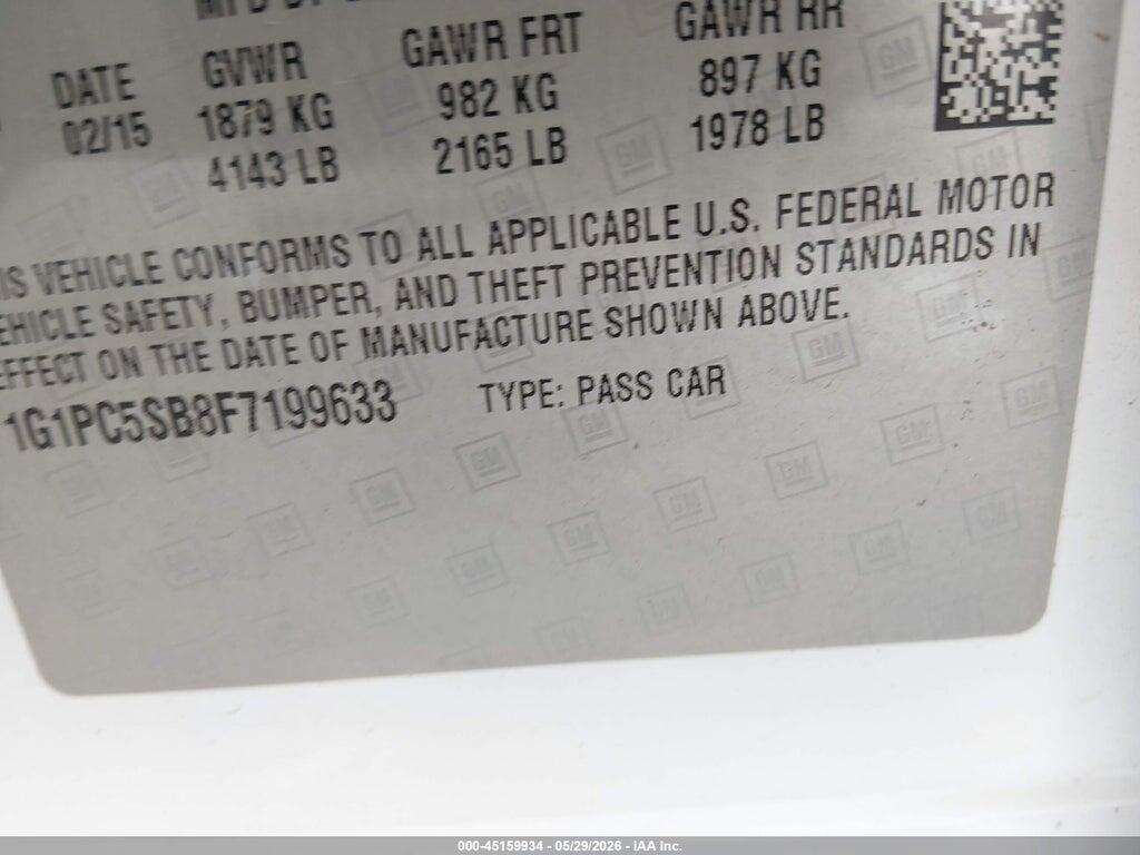 1G1PC5SB8F7199633 2015 CHEVROLET CRUZE photo no. 9