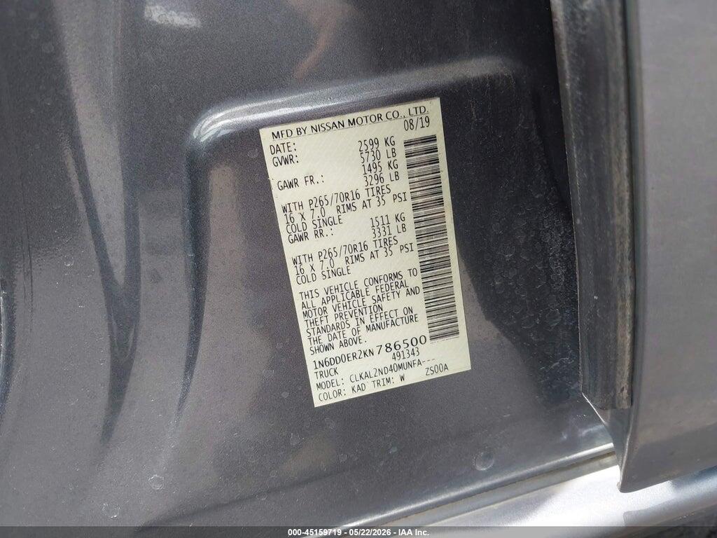 1N6DD0ER2KN786500 2019 NISSAN FRONTIER photo no. 9