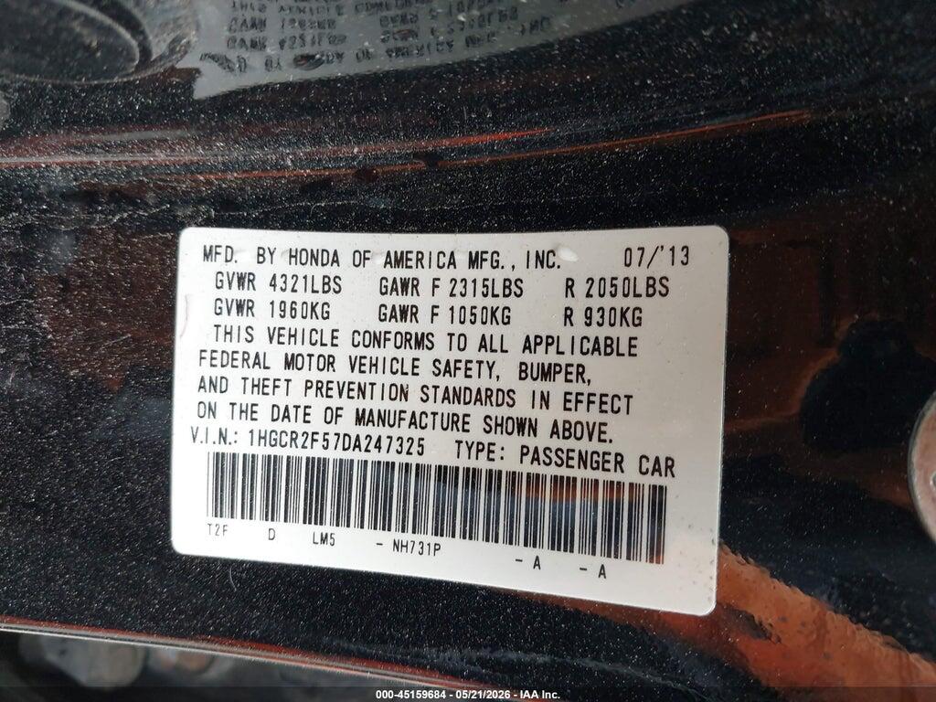 1HGCR2F57DA247325 2013 HONDA ACCORD photo no. 9