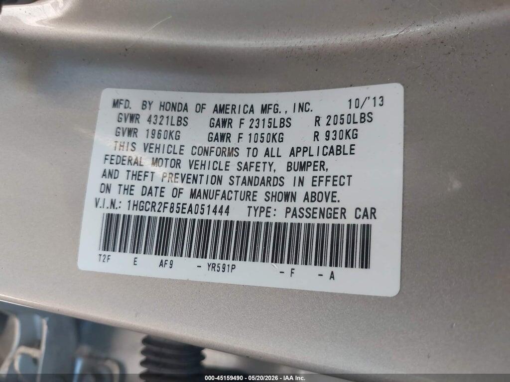 1HGCR2F85EA051444 2014 HONDA ACCORD photo no. 9