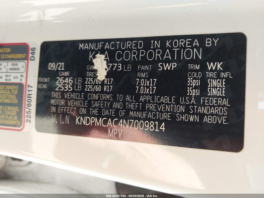 KNDPMCAC4N7009814 2022 KIA SPORTAGE photo no. 9