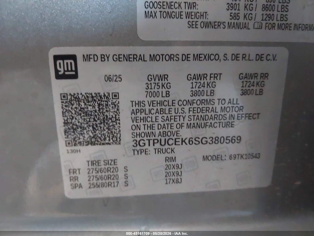 3GTPUCEK6SG380569 2025 GMC SIERRA 1500 photo no. 9