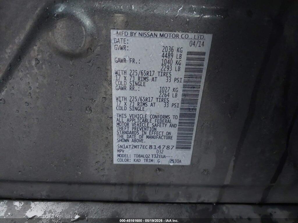 5N1AT2MT7EC814787 2014 NISSAN ROGUE photo no. 9