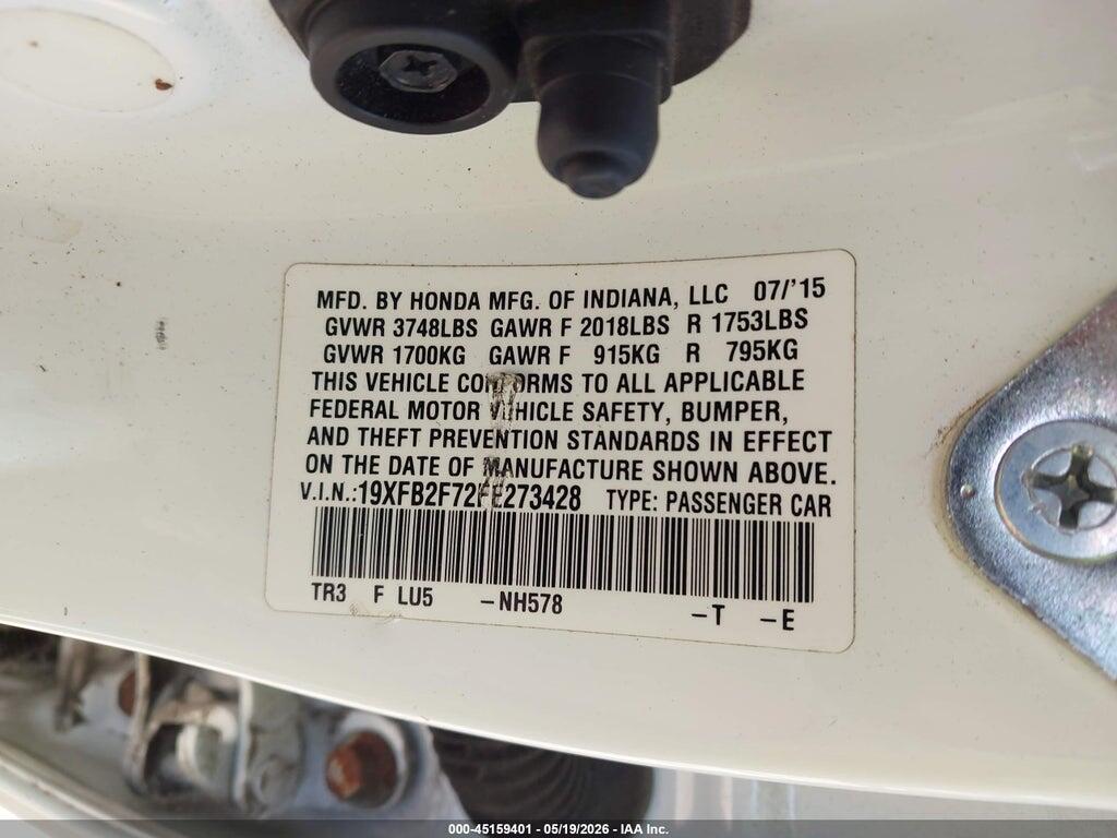 19XFB2F72FE273428 2015 HONDA CIVIC photo no. 9