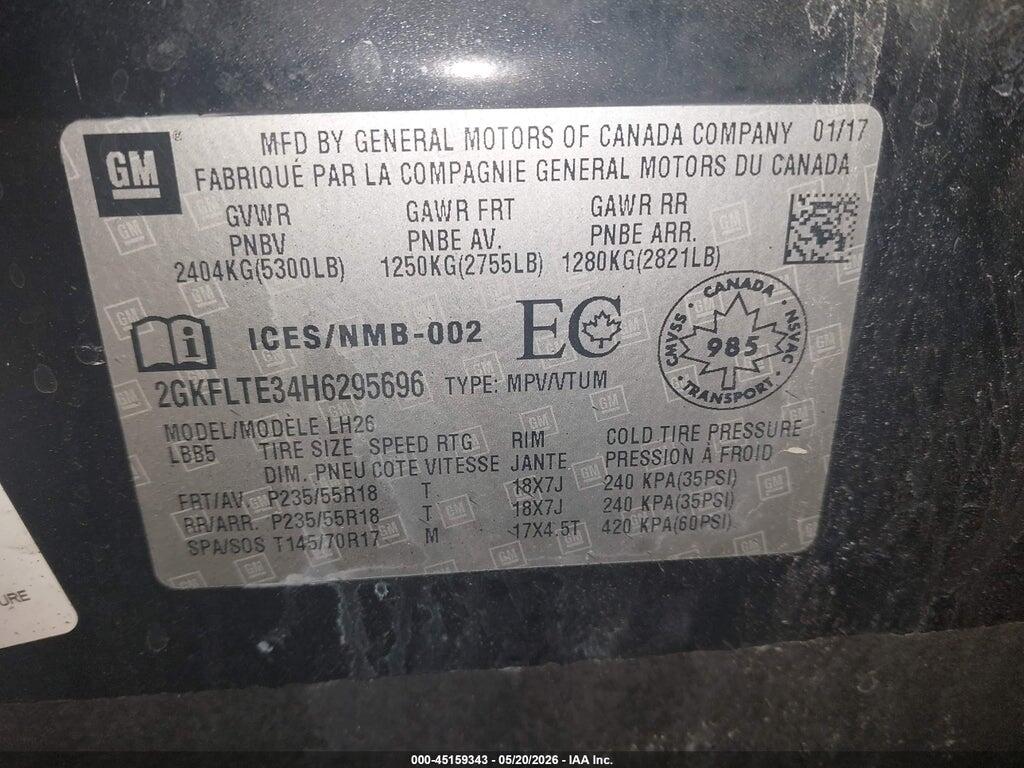 2GKFLTE34H6295696 2017 GMC TERRAIN photo no. 9