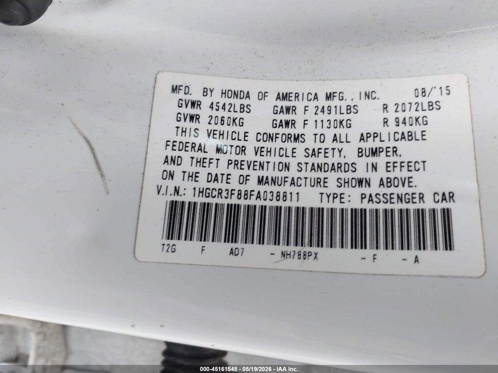 1HGCR3F88FA038811 2015 HONDA ACCORD photo no. 9