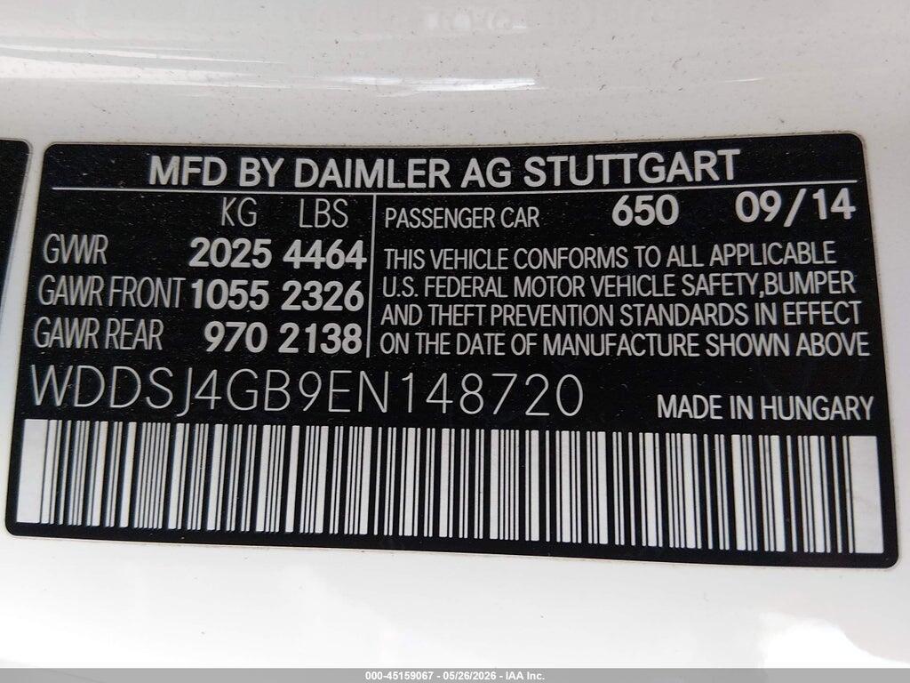 WDDSJ4GB9EN148720 2014 MERCEDES-BENZ CLA 250 photo no. 9