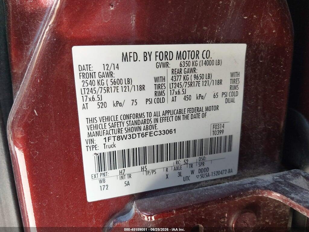 1FT8W3DT6FEC33061 2015 FORD F-350 photo no. 8