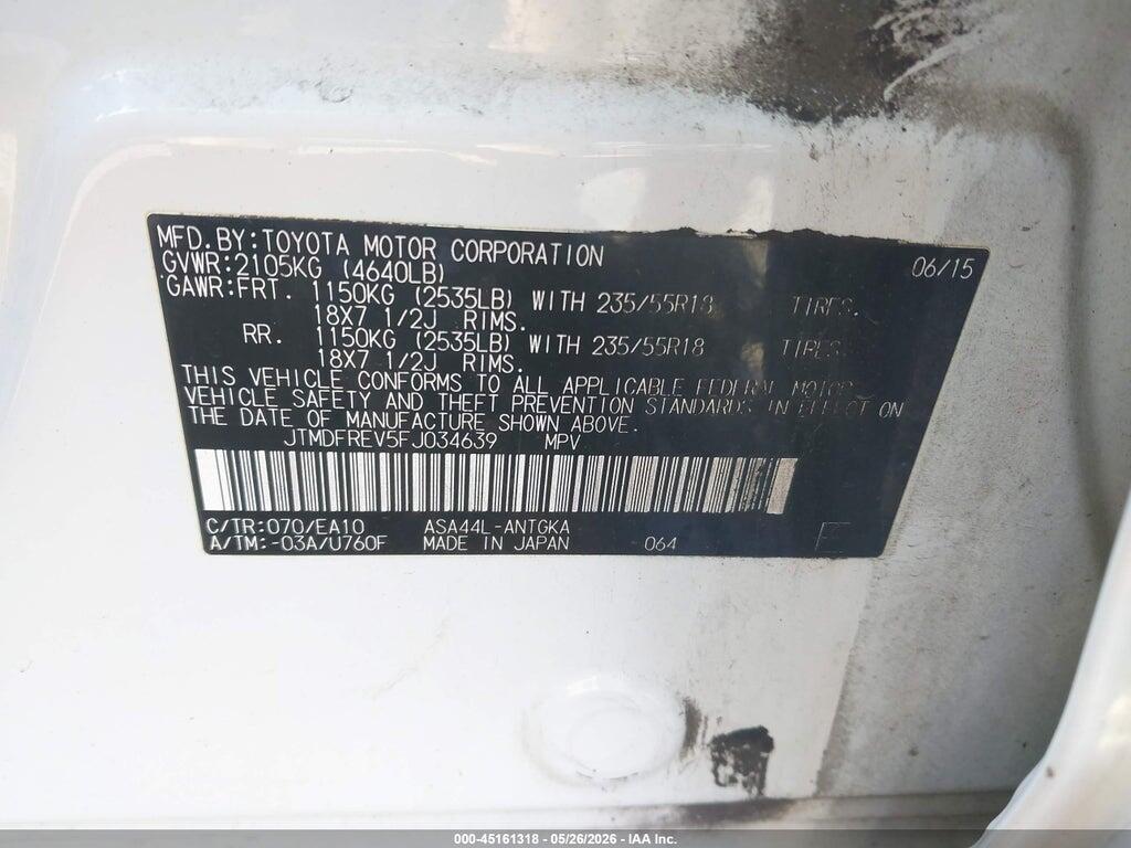 JTMDFREV5FJ034639 2015 TOYOTA RAV4 photo no. 9