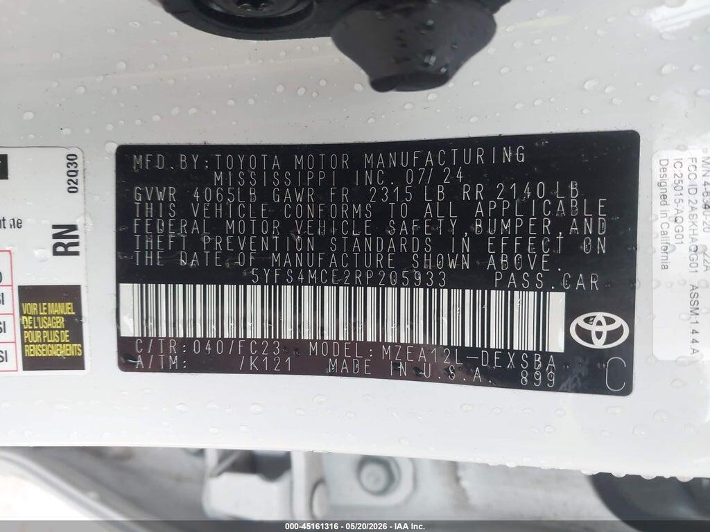 5YFS4MCE2RP205933 2024 TOYOTA COROLLA photo no. 9