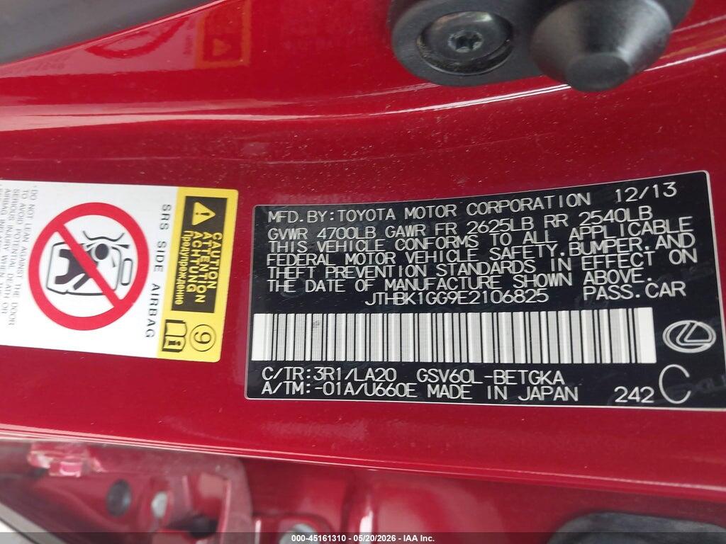JTHBK1GG9E2106825 2014 LEXUS ES 350 photo no. 9