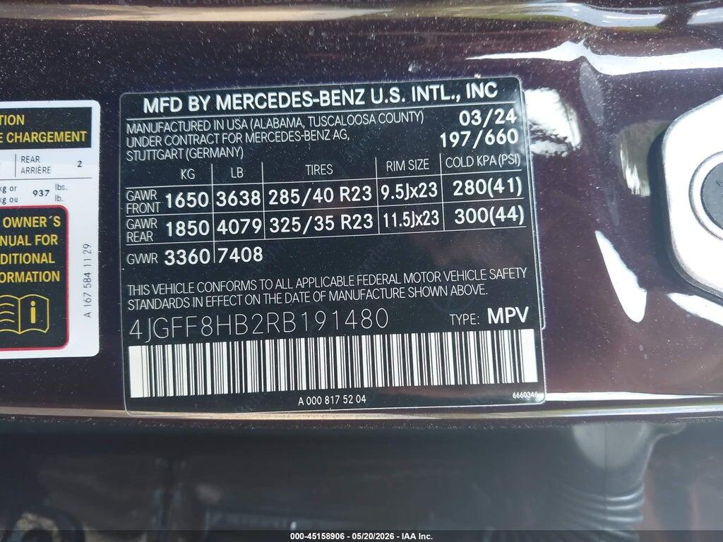 4JGFF8HB2RB191480 2024 MERCEDES-BENZ MAYBACH GLS 600 photo no. 9