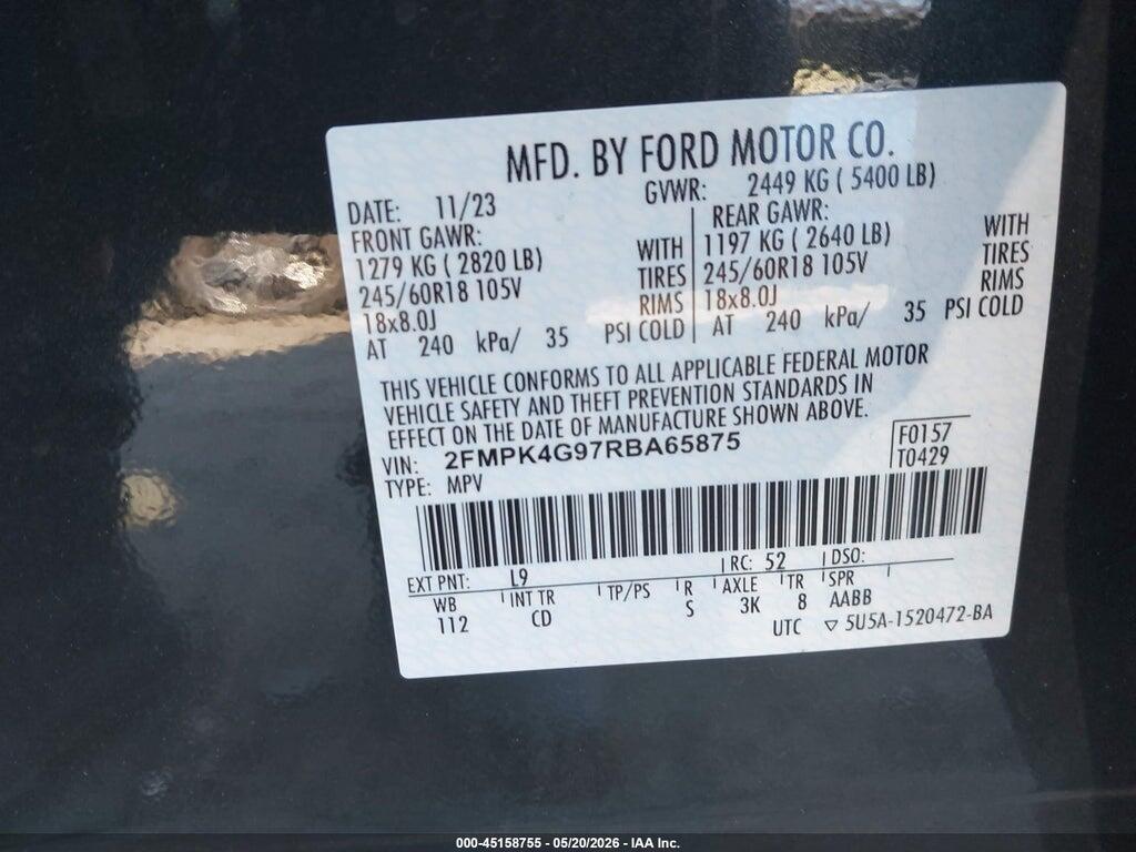 2FMPK4G97RBA65875 2024 FORD EDGE photo no. 9