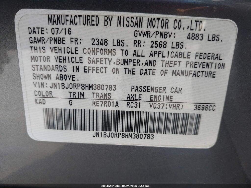 JN1BJ0RP8HM380783 2017 INFINITI QX50 photo no. 9
