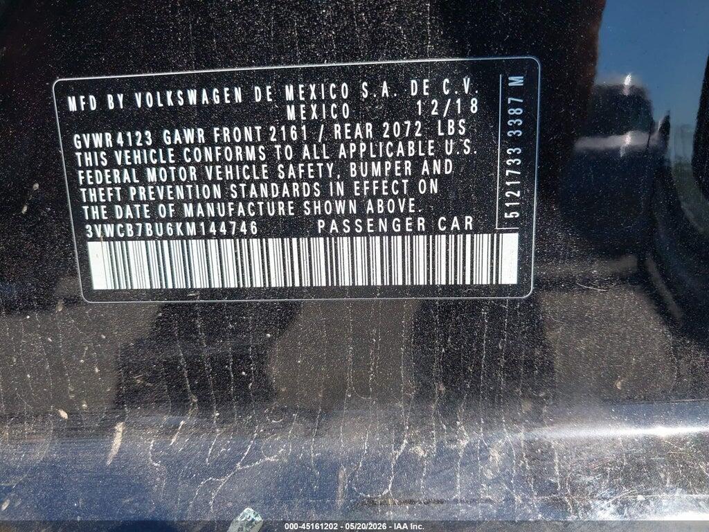 3VWCB7BU6KM144746 2019 VOLKSWAGEN JETTA photo no. 9