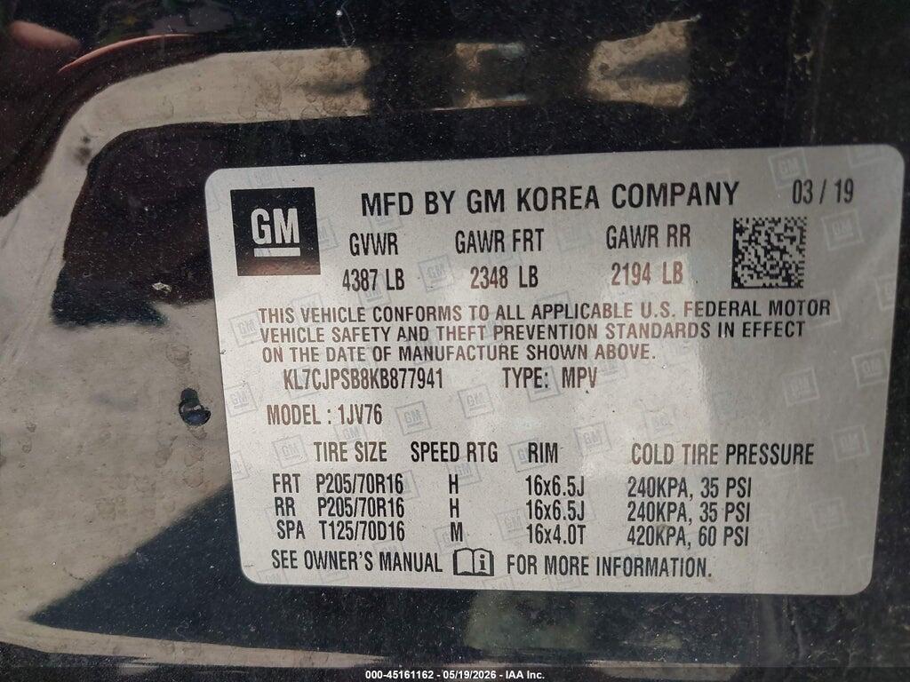 KL7CJPSB8KB877941 2019 CHEVROLET TRAX photo no. 9