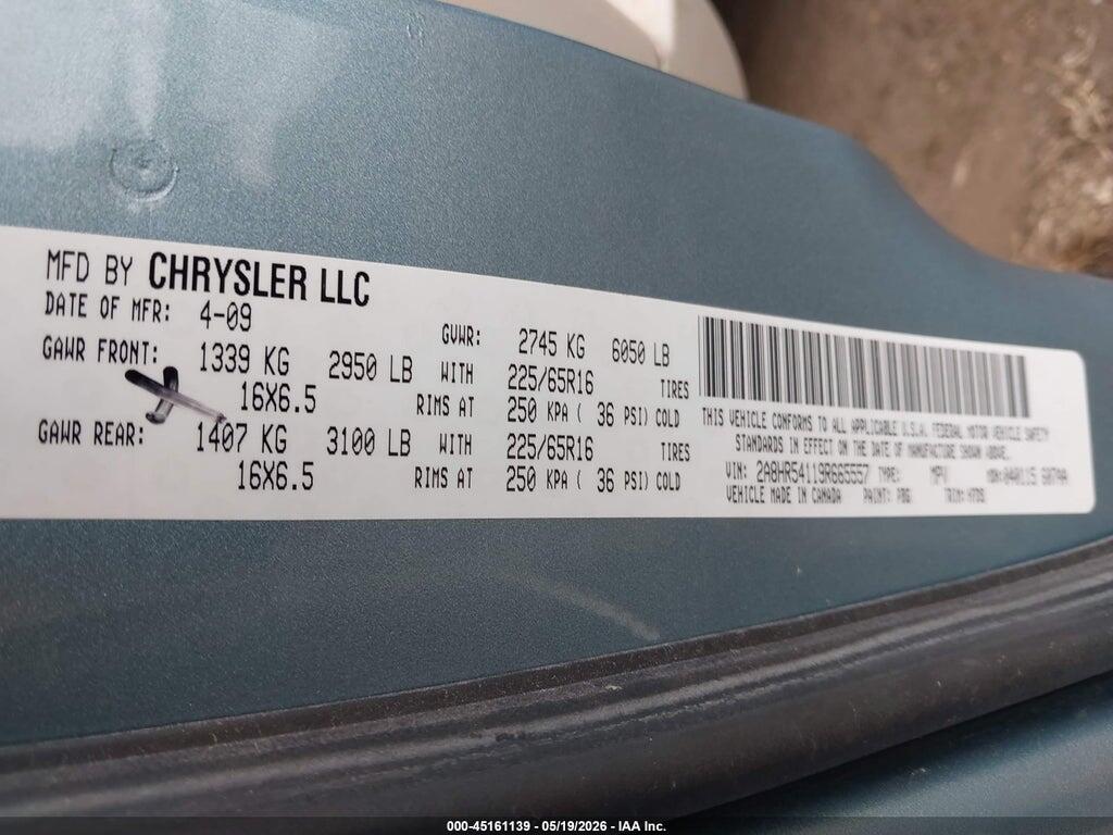 2A8HR54119R665557 2009 CHRYSLER TOWN & COUNTRY photo no. 9