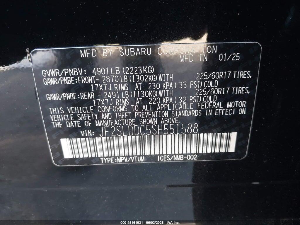 JF2SLDDC5SH551588 2025 SUBARU FORESTER photo no. 9