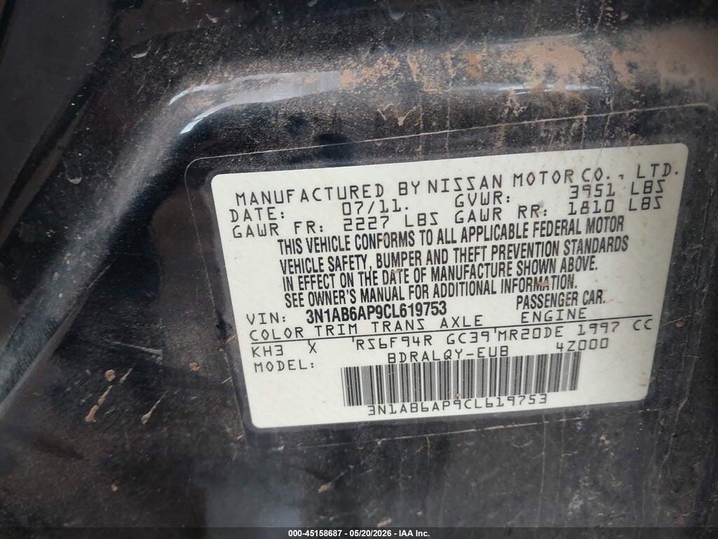 3N1AB6AP9CL619753 2012 NISSAN SENTRA photo no. 9