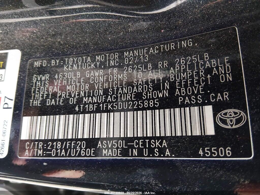 4T1BF1FK5DU225885 2013 TOYOTA CAMRY photo no. 9