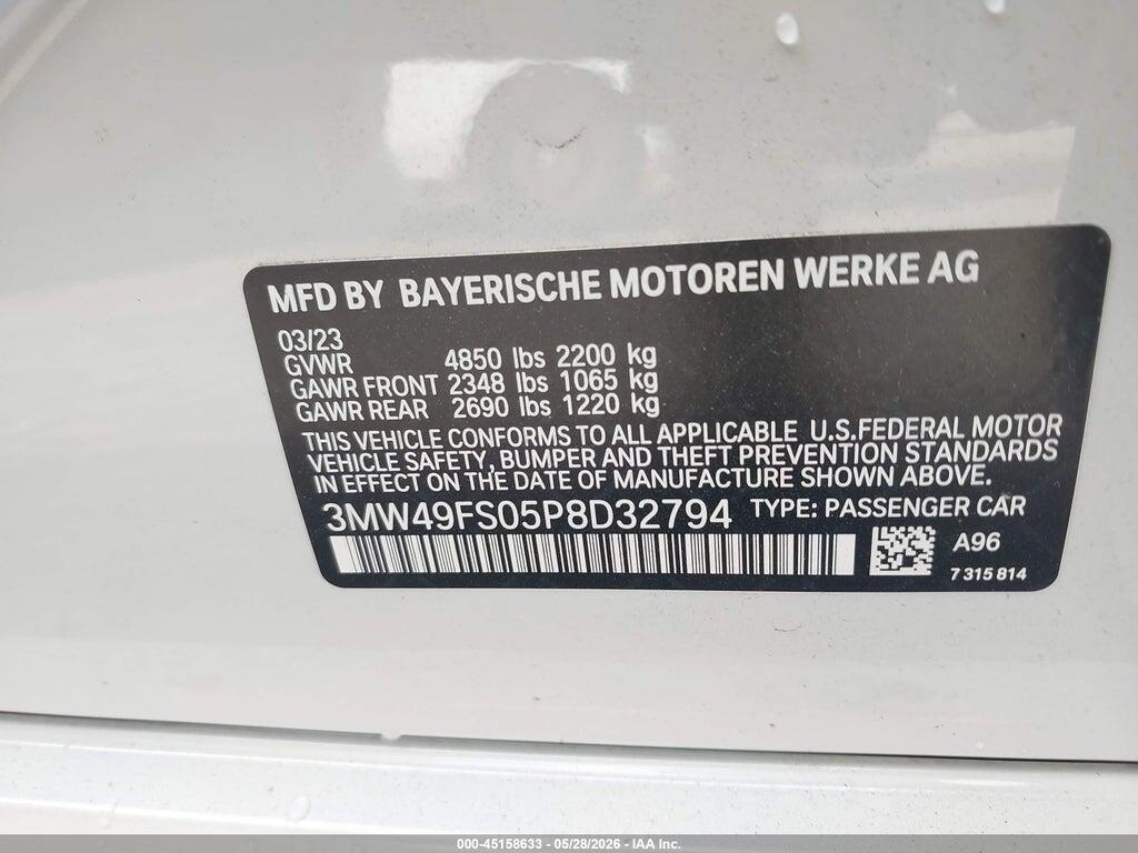 3MW49FS05P8D32794 2023 BMW M340I photo no. 9