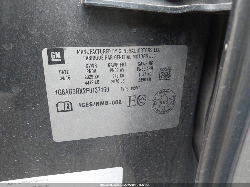 1G6AG5RX2F0137160 2015 CADILLAC ATS photo no. 9