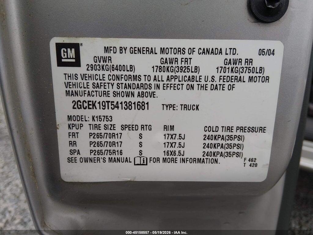 2GCEK19T541381681 2004 CHEVROLET SILVERADO 1500 photo no. 9