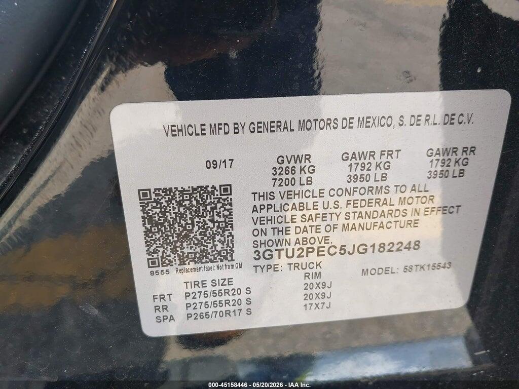 3GTU2PEC5JG182248 2018 GMC SIERRA 1500 photo no. 9