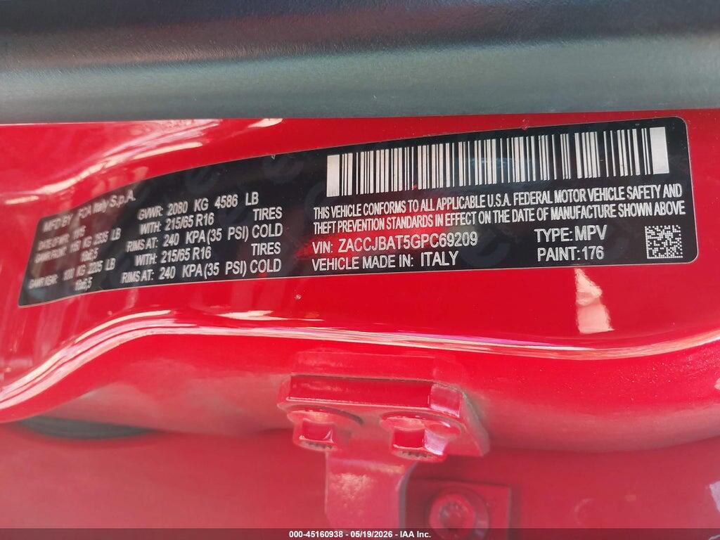 ZACCJBAT5GPC69209 2016 JEEP RENEGADE photo no. 9