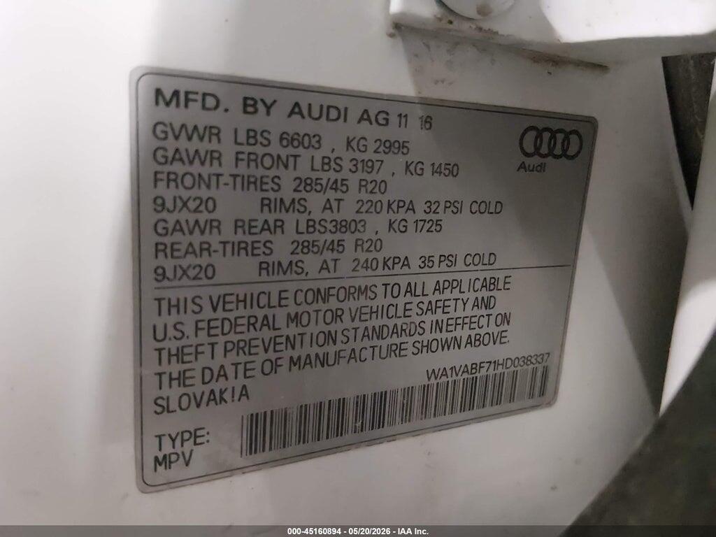 WA1VABF71HD038337 2017 AUDI Q7 photo no. 9