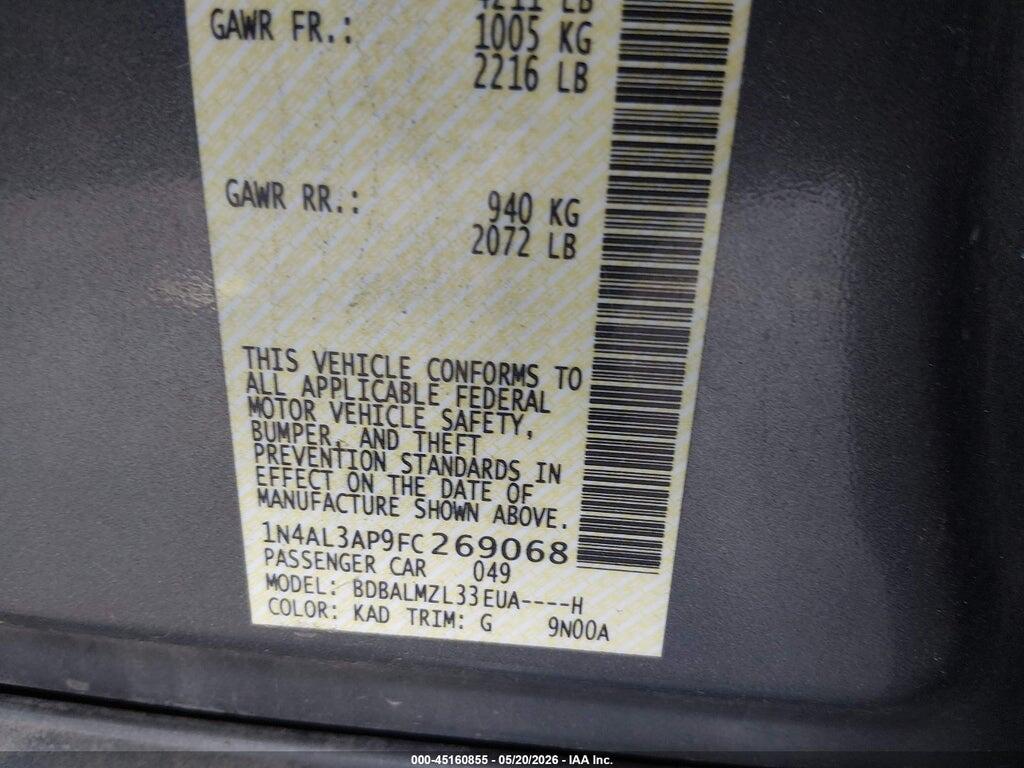 1N4AL3AP9FC269068 2015 NISSAN ALTIMA photo no. 9